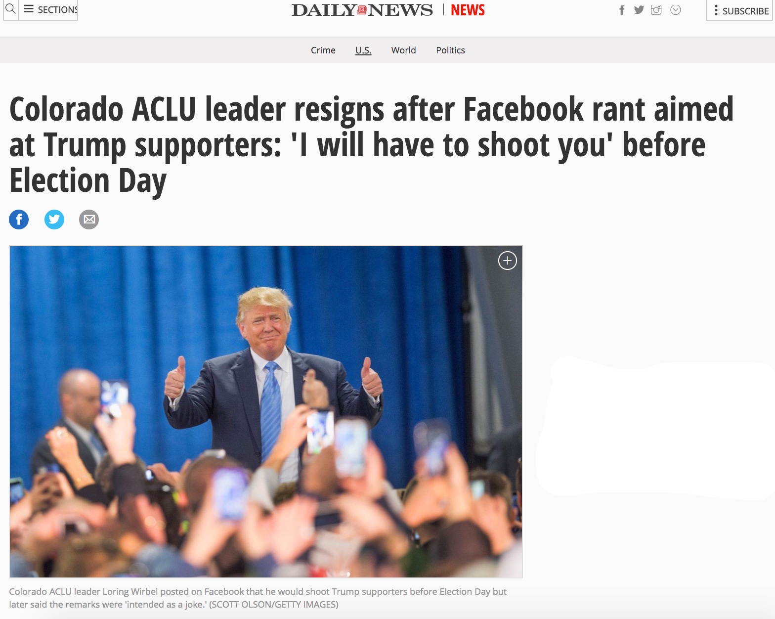 ACLU Trump Threats